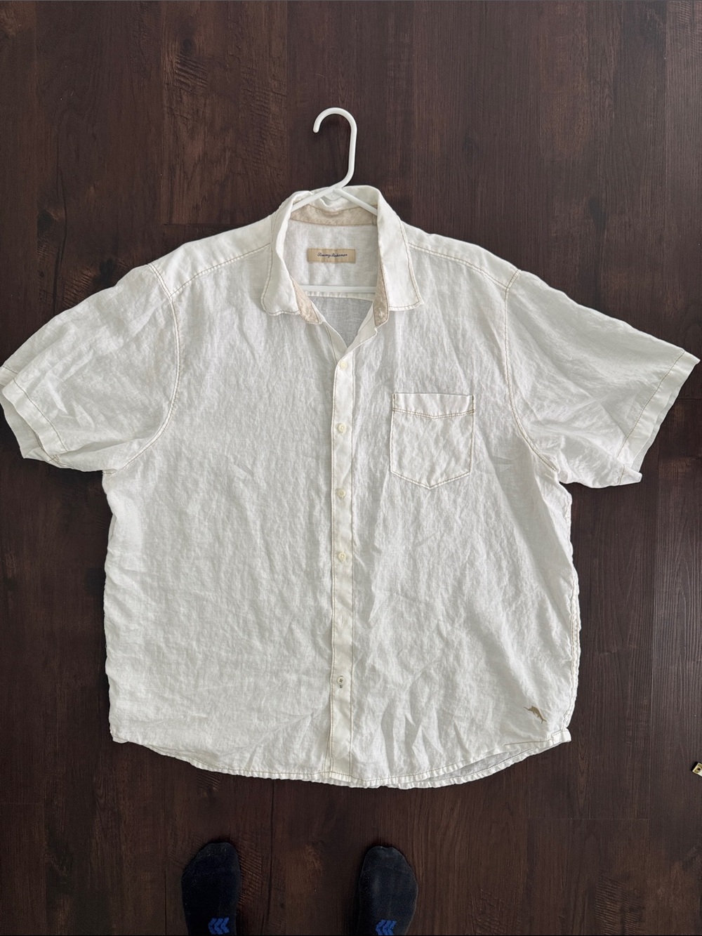Tommy Bahama Mens Linen White Short-Sleeve Button-Down Shirt Beach Coastal XXL
